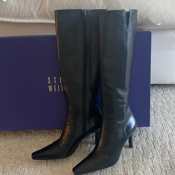 Stuart Weitzman Nicky Black Calf Boots - Picture 4 of 5